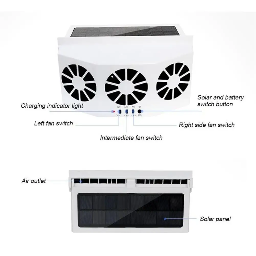 Мини-радиатор на солнечных батареях 2,4 В 1,5 Вт, автомобильный вентилятор, регулятор температуры, радиатор, регулируемый вентилятор кондиционера