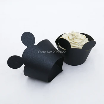 

Mouse Cupcake Wrappers,black cupcake wrapper, Cupcake sleeves,birthday party decor
