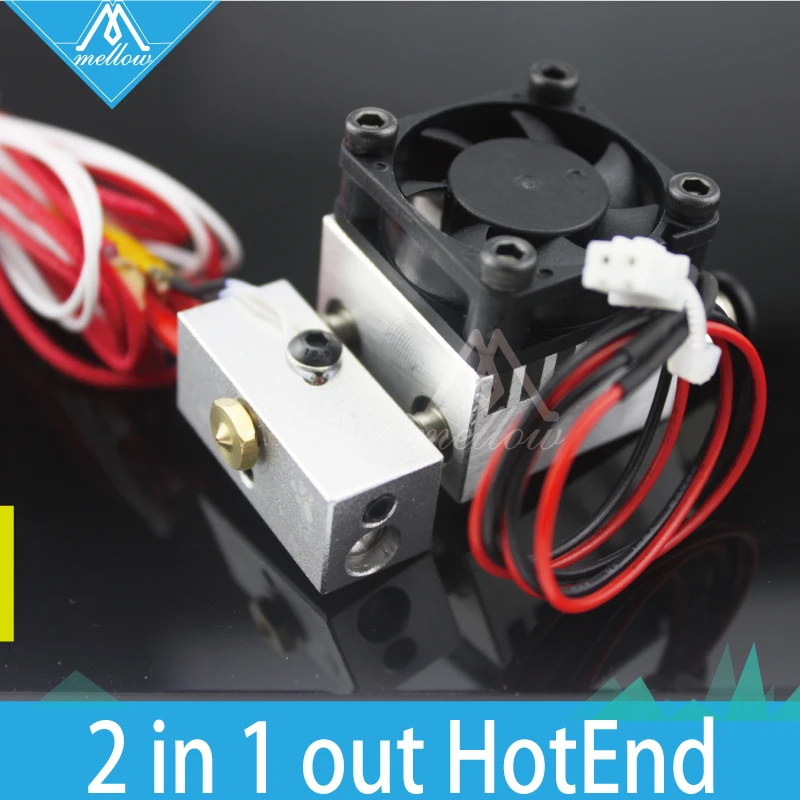 

Mellow 3D Printer parts All-Metal/Teflon Cyclops 2 In 1 Out 12v/24v Extrusion E3D Hot End Single Head Multi Color Extruder Kit