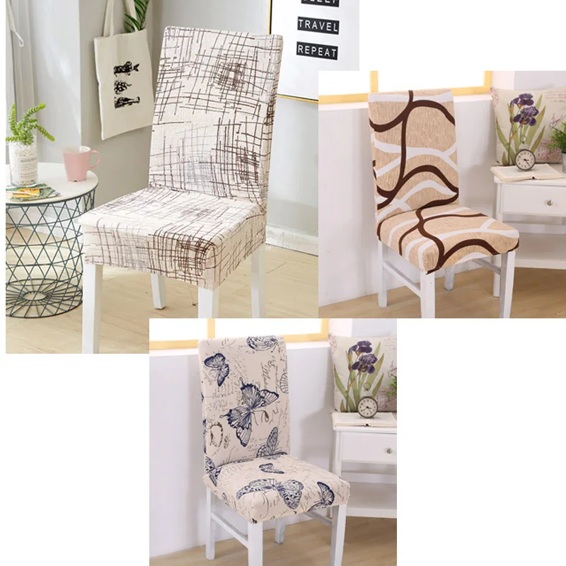 

2018 Spandex Simple Lines And Butterfly Pattern Home Decoration Removable Chair Covers Modern Stretch Seat Protective Case