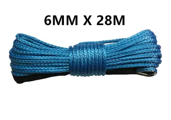 

6mm x 28m synthetic winch lines uhmwpe cable plasma rope with sheath car accessories Free Shipping