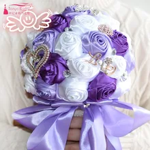 Свадебные букеты лаванды шелковые жемчужные хрустальные розы цветы Свадебные букеты, держащие цветок фотографии аксессуары D373