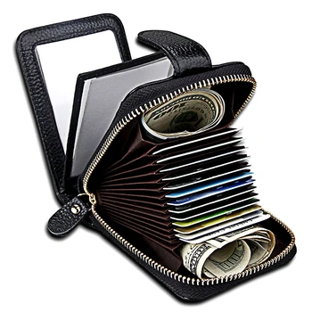 

men Wallet New High Quality Classic Wallet Business Card Holder Leather Credit Card Holder Women Zipper Pocket Unisex Card Case