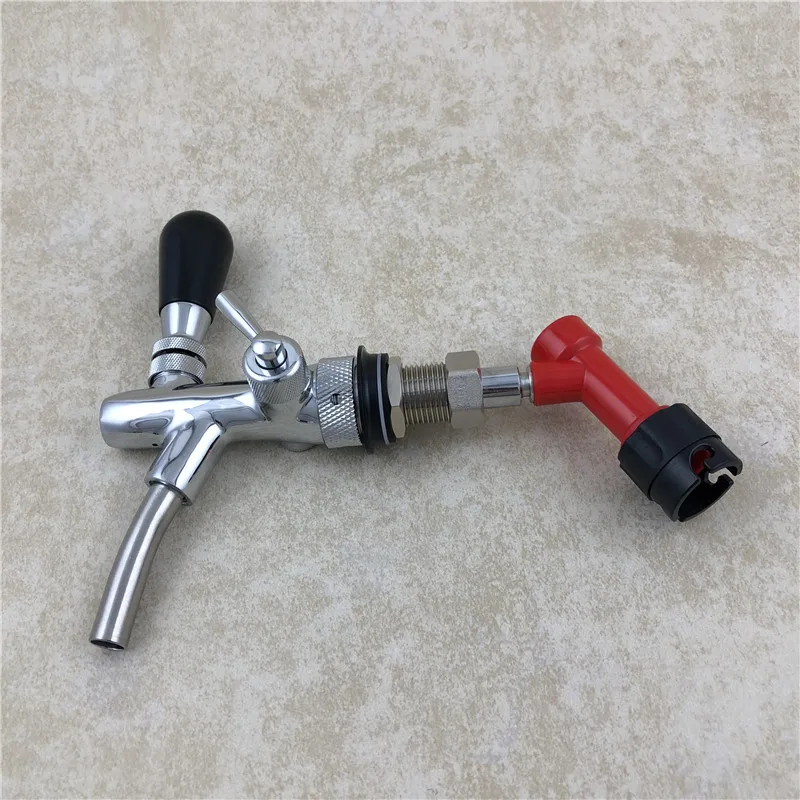 

Adjustable Draft Beer Faucet Flow Controller Chrome Plating beer Tap with Quick Adapter and Pin Lock For Homebrew Kegerator