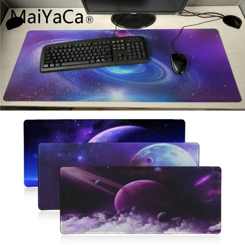 MaiYaCa Cosmic Universe sky Beautiful carpet mouse pad gamer play mats Locking Edge Mouse anime Keyboard Mat Table Pad | Компьютеры и