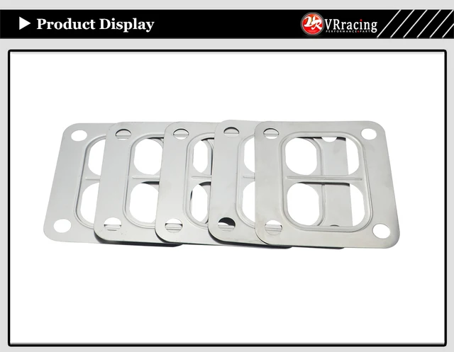 2PC Turbo Inlet Divided Flange Gasket T4 Garrett 4 Bolt - 304 Stainless Steel Performance Part