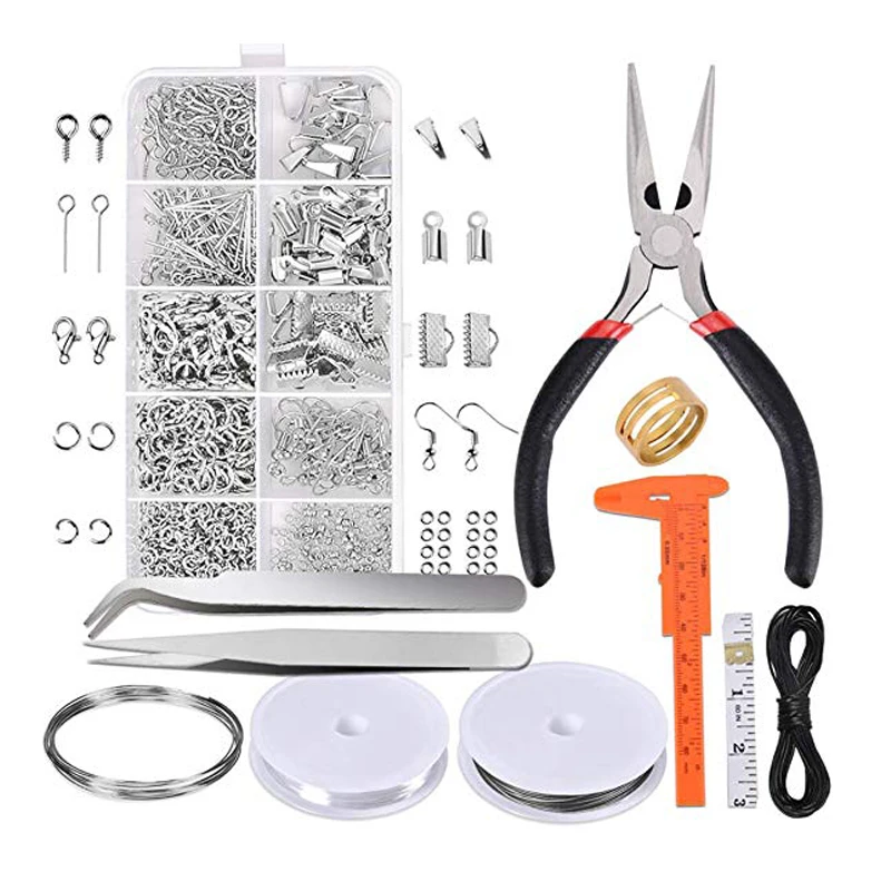 Jewelry Making Supplies Kit - Jewelry Repair Tool with Accessories Jewelry Pliers Craft Jewelry Findings and Beading Wires Jewelry Making Supplies Kit - Jewelry Repair Tool with Accessories Jewelry Pliers Craft Jewelry Findings and Beading Wires