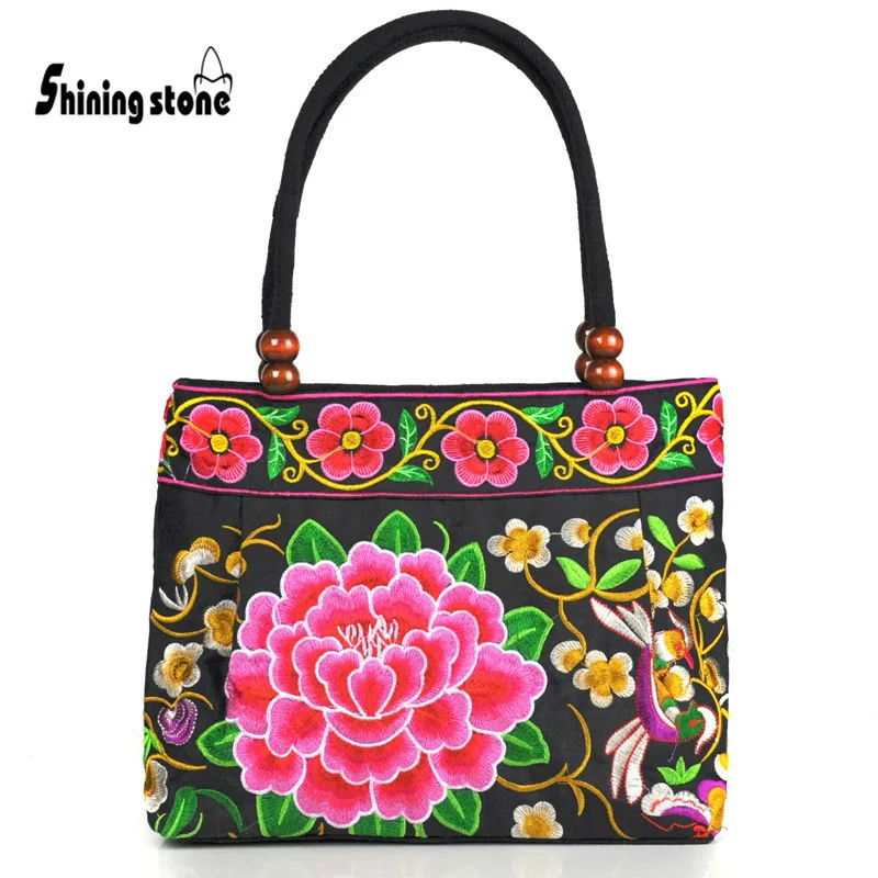 SHINING STONE Original Chinese Folk Style Canvas Women Bag Embroidery