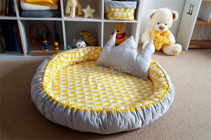 Разборный супер мягкий детский шезлонг, утолщенный детский коврик для ползания игровой коврик, переносные кроватки и колыбели, подушка круглое гнездо