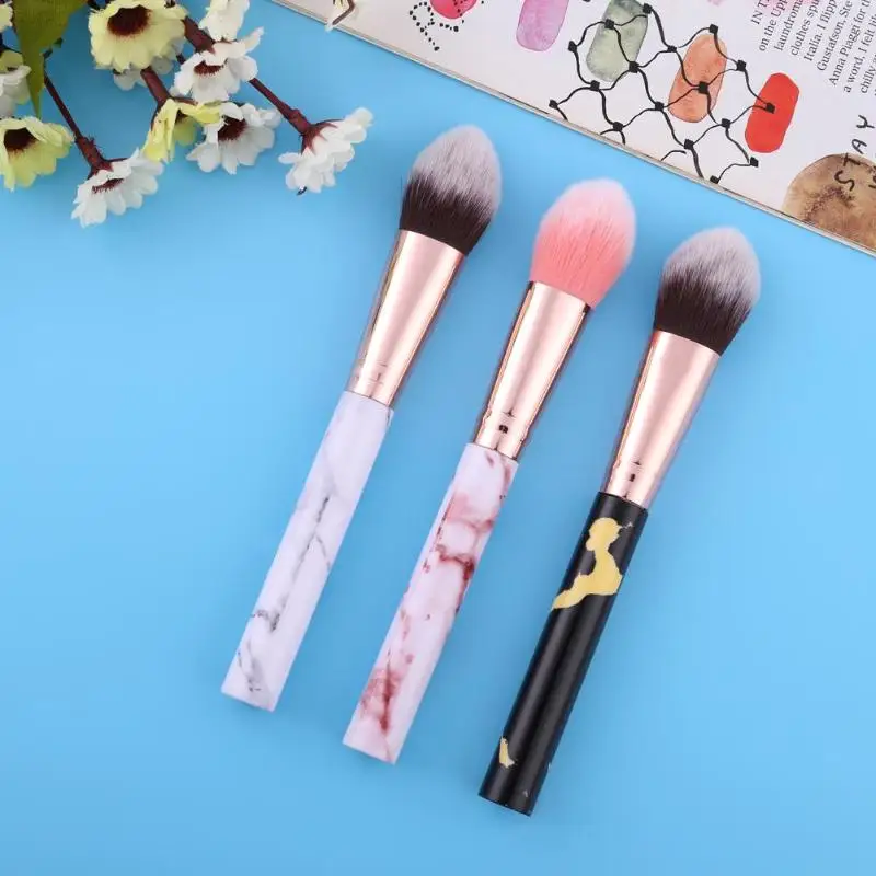 

1pc Professional Makeup Brushes Blush Flame Brushes Foundation Round Make Up Large Cosmetics Aluminum Brushes Soft Face Makeup