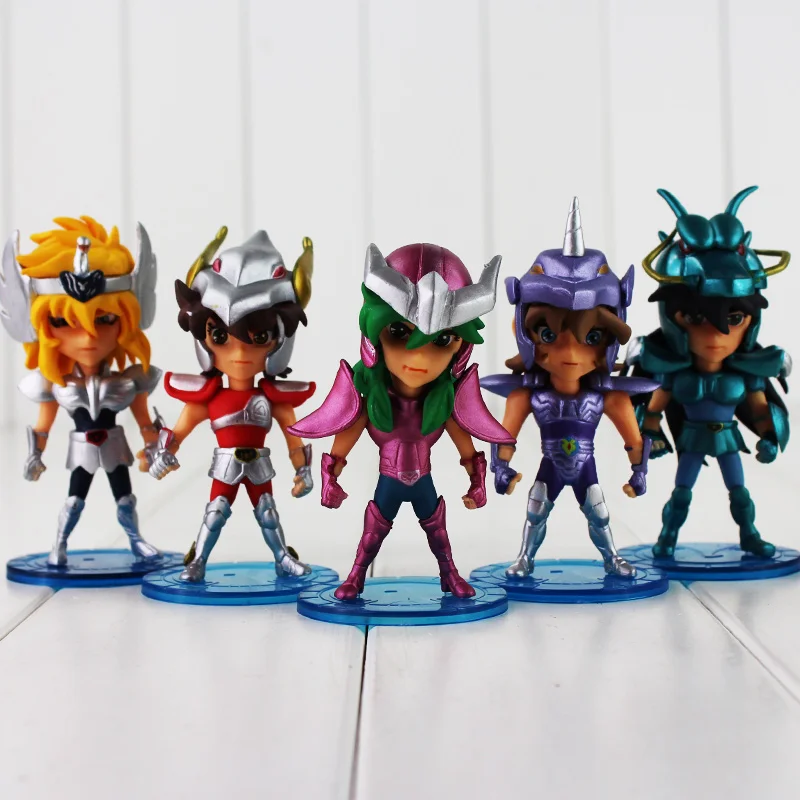 

5 шт./лот Аниме Фигурка Seiya Shiryu Hyoga Seiya Shun ПВХ экшн-фигурки коллекционные модели игрушки 10 см в розницу