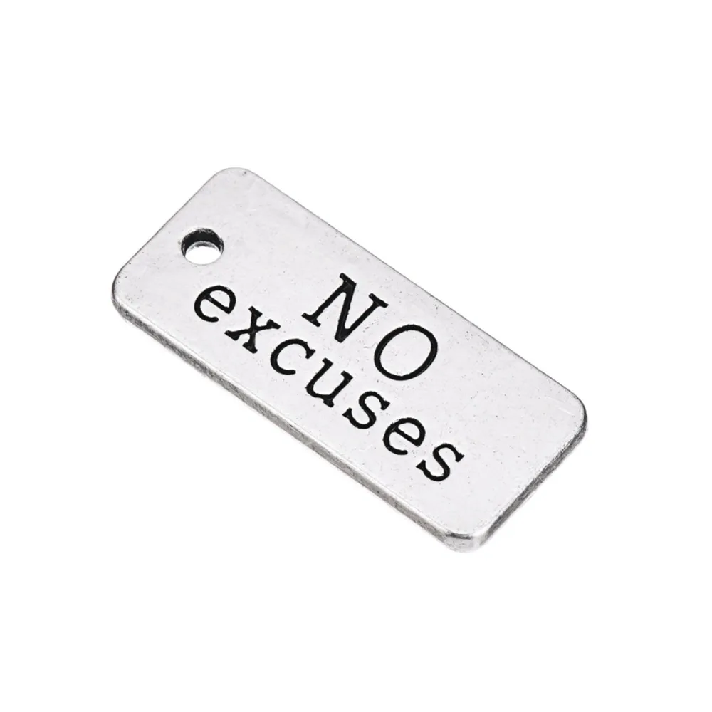 RAINXTAR античное серебро Цвет DIY сплав оправданий Dog Tag подвески прямоугольника