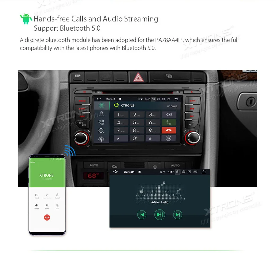 Sale XTRONS 7" Android 8.1 Radio GPS Car DVD Player RCA RDS USB for Audi A4 S4 B6 B7/RS4 2002 2003 2004 2005 2006 2007 2008/SEAT Exeo 1