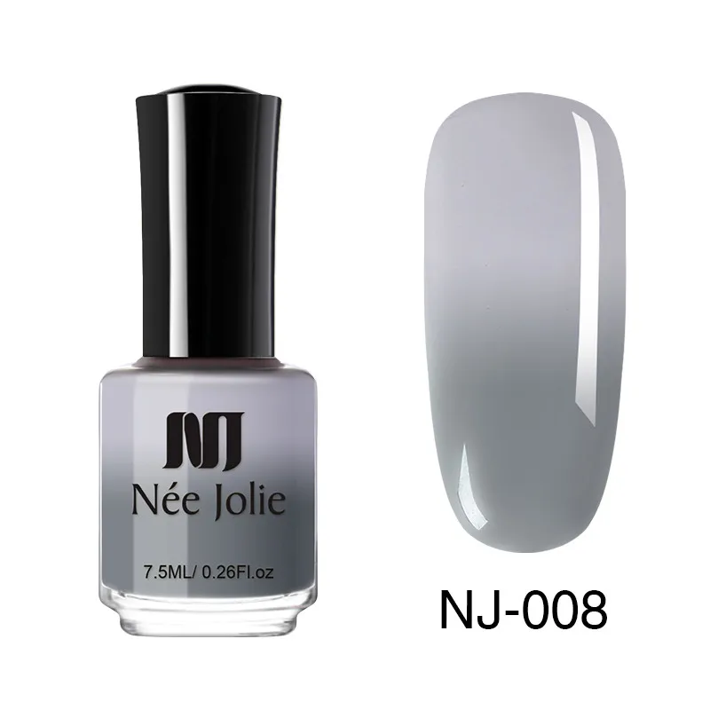 NEE JOLIE зимний термальный лак для ногтей Блеск температурный меняющий цвет Быстросохнущий маникюрный лак Блестящий мерцающий лак для ногтей - Цвет: NJ-008 7.5ml