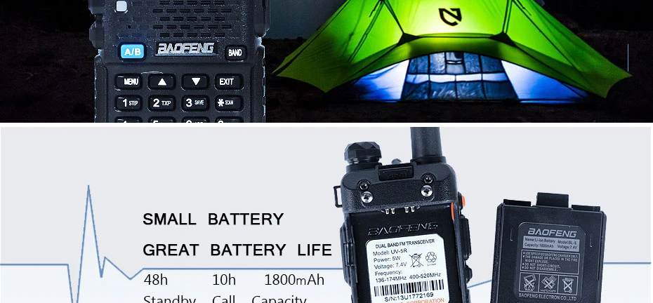 10 шт. Baofeng UV-5R Walkie talkie CB радио УКВ 136-174 мГц UHF 400-520 мГц Портативный два способ радио