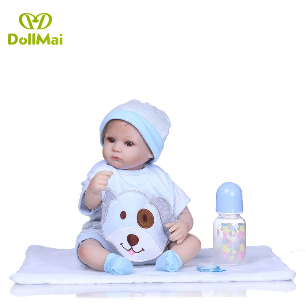 

DollMai Reborn baby boy dolls 18"40cm soft silicone vinyl reborn baby dolls bebes reborn menino bonecas child educational toys