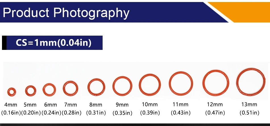 20 шт./лот красные силиконовые уплотнительное кольцо из силикона/VMQ 1 мм Толщина OD4/5/6/7/8/9/10/11/12/13 мм уплотнительное кольцо втулки конусовидных резиновых прокладок кольца шайба
