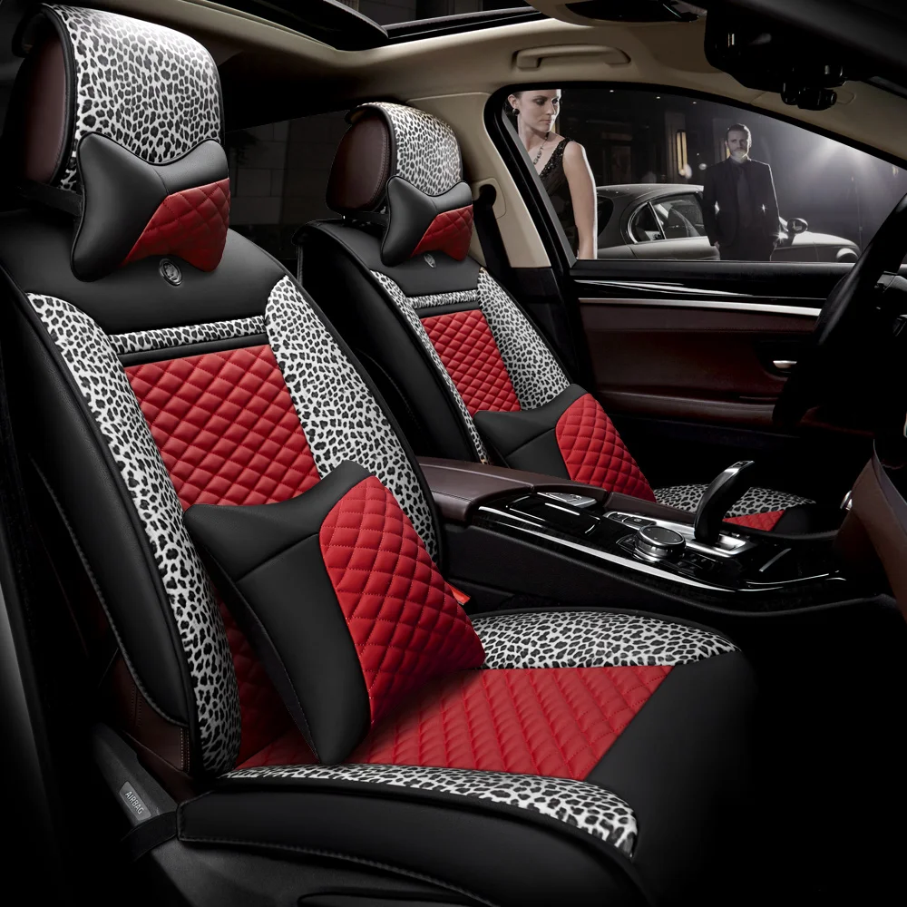 

2016 car seat cushion summer breathable car auto supplies by home 5 seats covers for 1 set car seat covers Leopard design