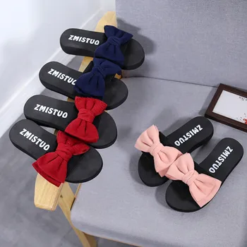 

Women Bow Summer Sandals Slipper Indoor Outdoor Flip-flops Beach Shoes