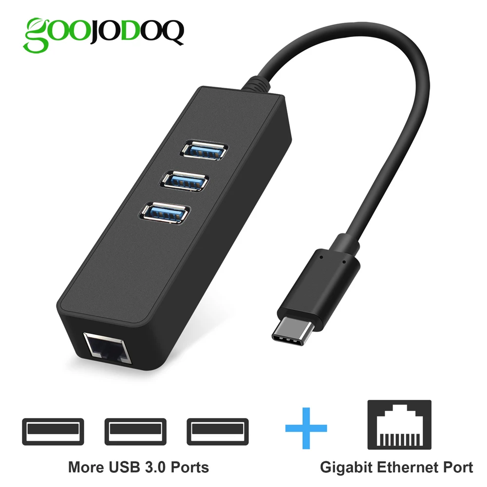USB C концентратор с Gigabit Ethernet адаптер для Macbook Pro 2016/2017 Dell XPS 13/15 lenovo Йога 910 спектр x360