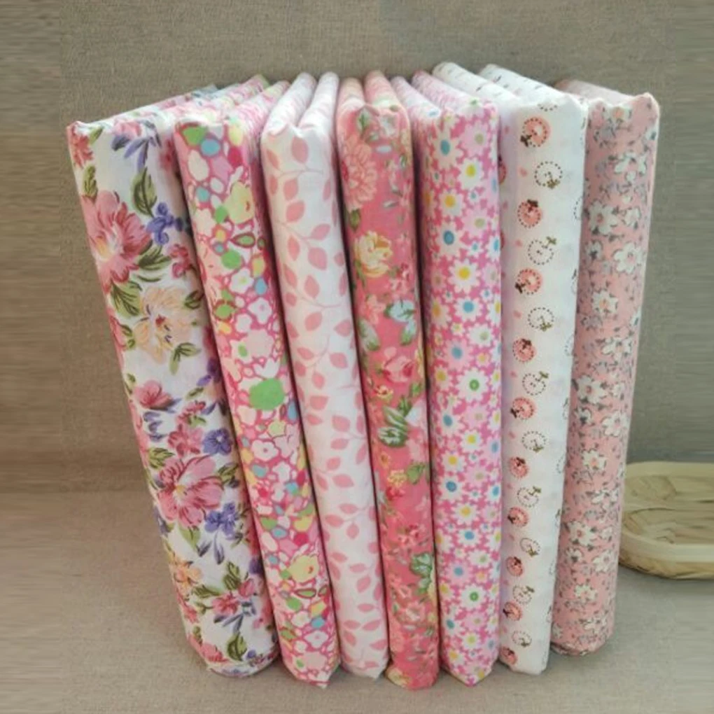 

2018 Newest 7pcs/set Cotton Fabric For Sewing Quilting Patchwork Home Textile Pink Series Tilda Doll Body Cloth 25x25cm