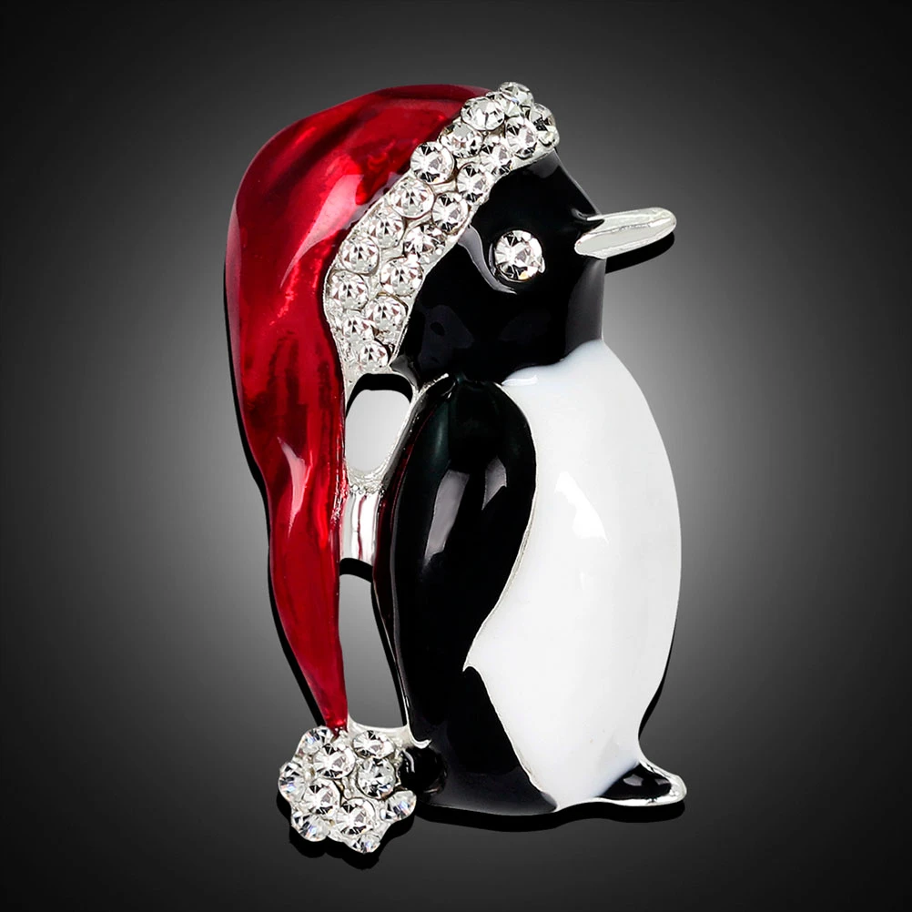

1PCS Penguin Crystal Brooch Pin Wholesale Cute Kawaii Animal Fashion Small Brooch Jewelry Christmas Gift Hot Selling