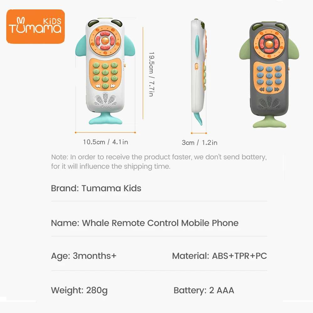 Tumama, мобильный телефон Babby, музыкальный сенсорный экран, мобильный телефон, игрушки для новорожденных, Кит, развивающие игрушки для малышей, Детские музыкальные погремушки для мобильных телефонов