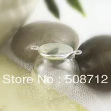 GGP00029 50 компл./лот 20 мм подвеска в виде стеклянного шара медальон Шарм Открытие 12 мм+ посеребренный двойной Подвеска из колец база