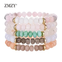 

ZMZY New Stretch Bracelet Natural Stone Elastic Bracelet 8MM Natural Stones Beaded Mala Bracelet Drop shipping