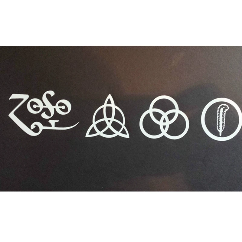 All 4 Led Zeppelin Runes Decal Vinyl Window Sticker Car Truck Jdm Rock Music Car Stickers
