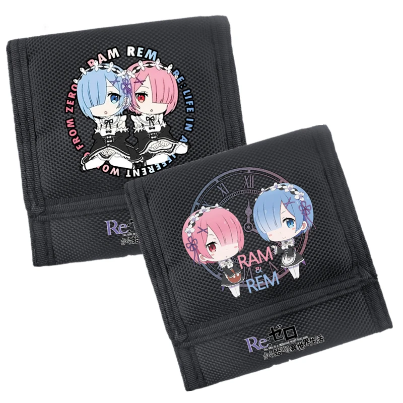 

Anime Re:Life in a different world from zero RAM REM Kawaii 900D Canvas Women Short Wallet Men Coin Purse Carteira Feminina