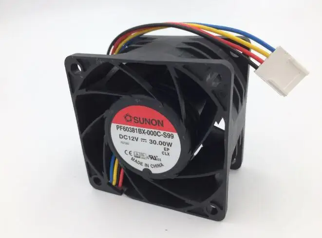 

SUNON PF60381BX-000C-S99 12V 30W 6038 four-wire heat dissipation fan