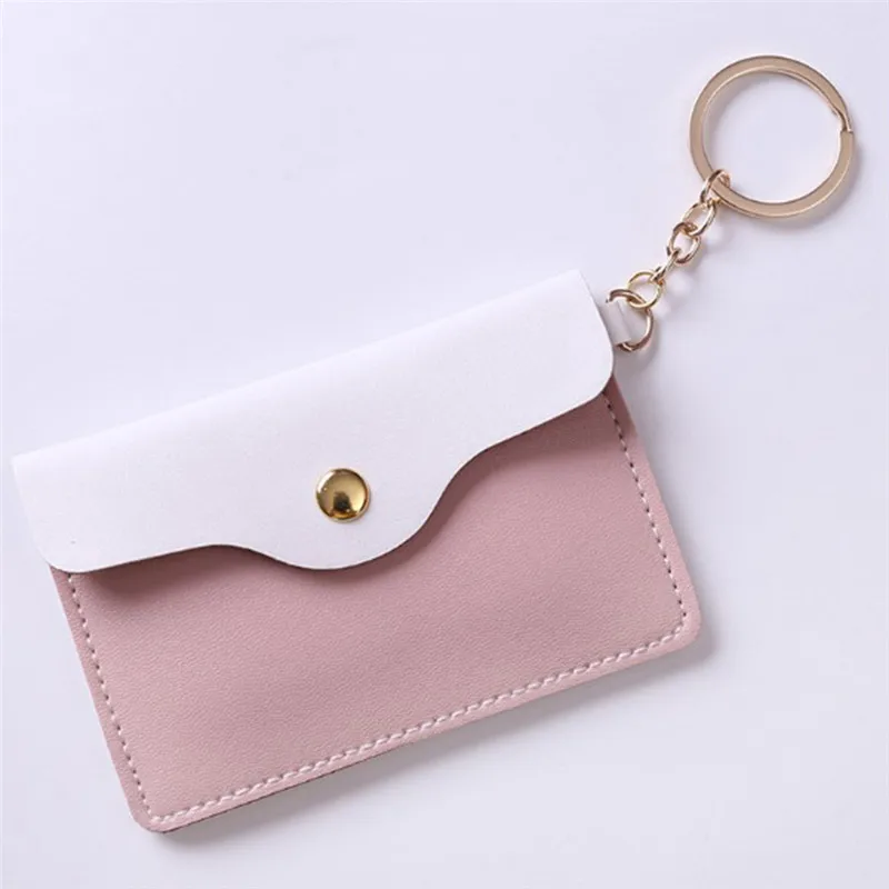 1 шт. стильный кожаный держатель для карт ID, сумка для карт, брелок-кошелек для ключей, 4 цвета