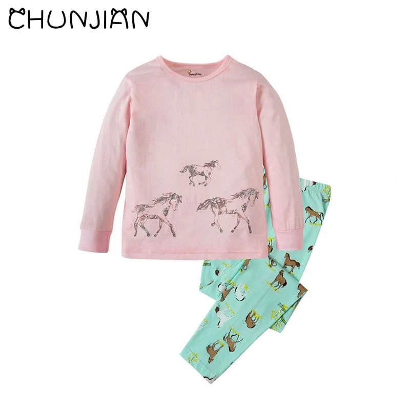 Пижама детская с длинным рукавом на возраст 1 8 лет|kids horse pajamas|pajamas childrenpijamas kids |