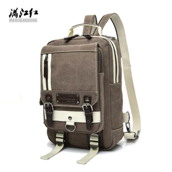 Us 23 99 Manjianghong Men S Fashion Patchwork High Hipster Canvas Crossbody Bags Shoulder Travel Bag Casual Backpacks In From Luggage