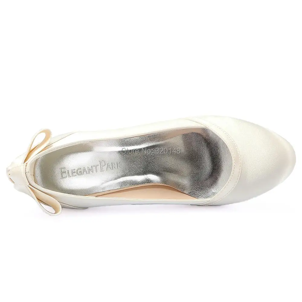 Pompes Partie Bout Ivory Satin De Blanc Dame Femme Ivoire Mariage Hc1804 Bal Filles Soirée Mi En white Arcs Chaussures Rond Mariée Talon Slip WTqSHSO18