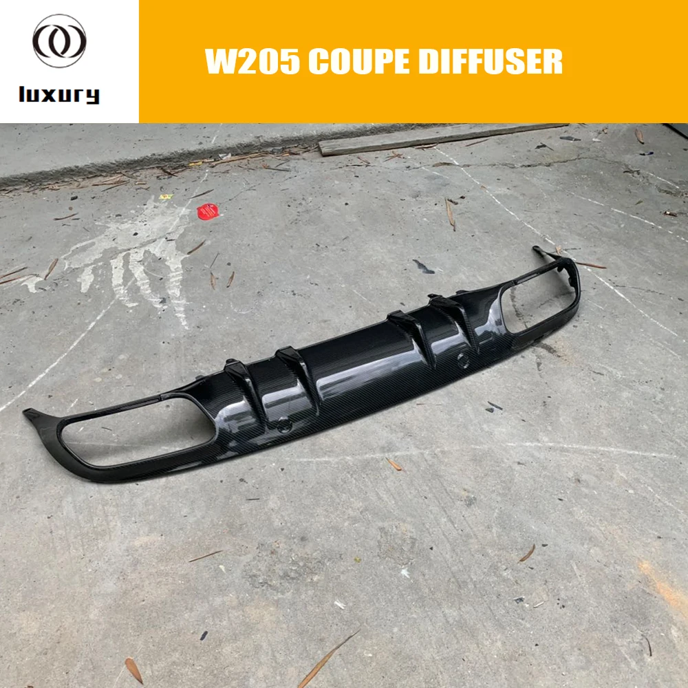 

C205 Carbon Fiber Rear Bumper Diffuser Protector for Benz C205 W205 Coupe 2DR 2015 - 2022 C180 C200 C220 C2300 C43 Sports Bumper