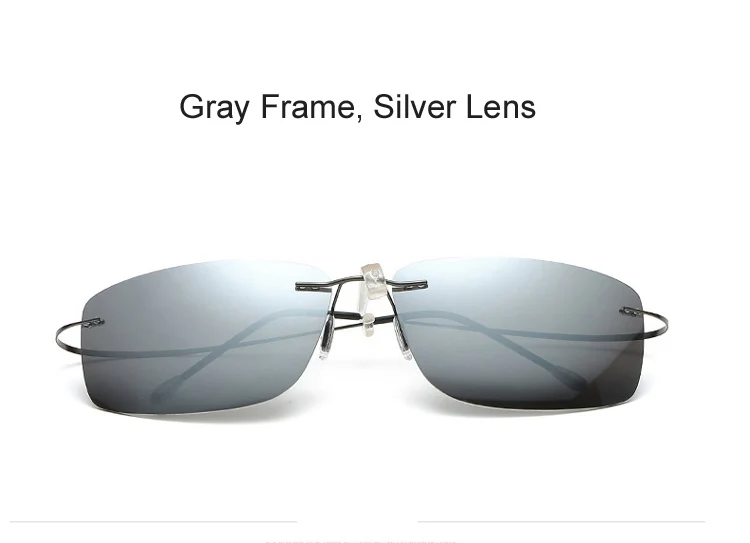 8,9 г только титановые очки без оправы HD для ночного видения, поляризованные солнцезащитные очки с зеркалом памяти, солнцезащитные очки для рыбалки, Oculos Gafas De Sol - Цвет линз: ZP012 Silver