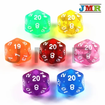 

Hot Sale 7PCS TRPG D20 Dice Dungeons & Dragons Data 20 Sided Games Dices 7 Colors Desktop Game Pieces for Dnd,rpg Boardgame