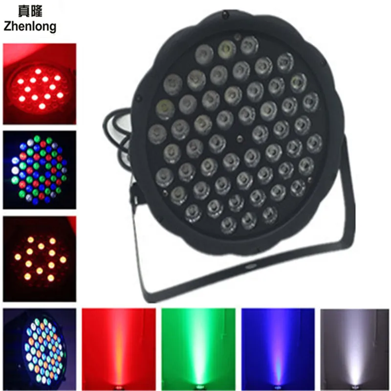 

LED 54x3W RGBW LED Flat Par RGBW Color Mixing DJ Wash Light Stage Uplighting KTV Disco DJ DMX512 Wedding Par Light Auto Show