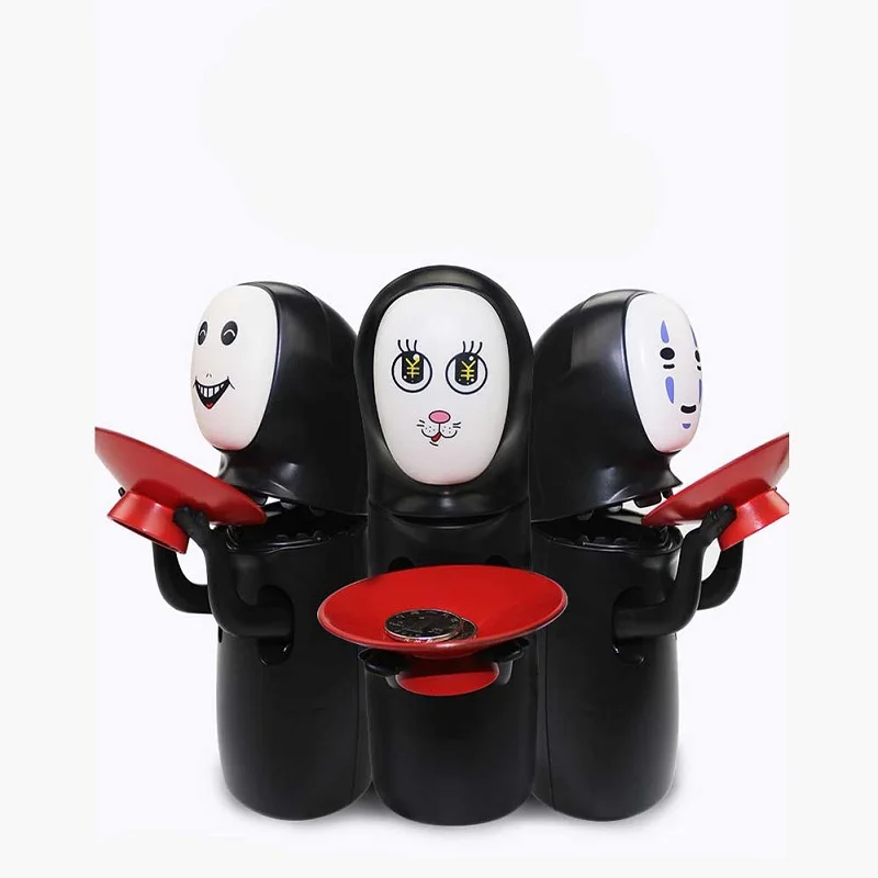 Japanese Anime Spirited Away No-Face Man Piggy Bank Toy Cartoon Black No-Face Man Eating Coin Actio