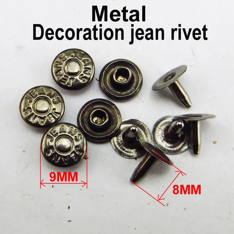 50 шт. 9 мм медь Бронзовый тон джинсовая декоративная заклепка пуговицы Швейные аксессуары для одежды сумка Подходит Брюки заклепки MR-029