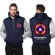 Winter Thicken Unisex Hoodie Captain America Shield Logo Men font b Women b font Cosplay Zipper