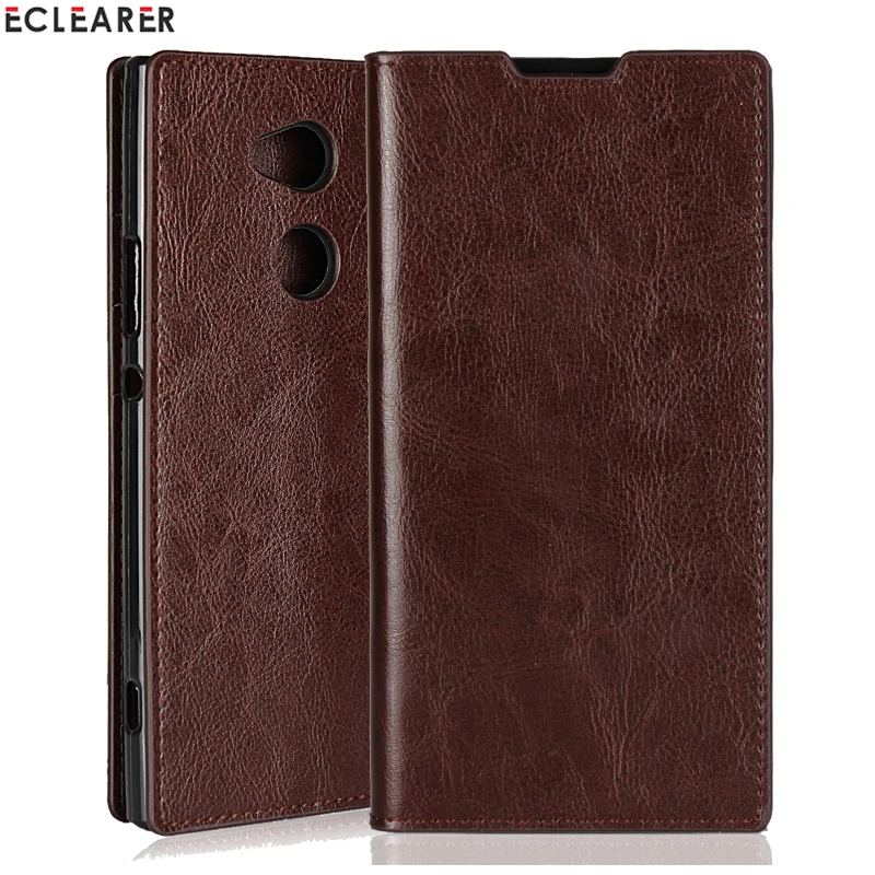 

ECLEARER Wallet Case For Sony Xperia XA2 Ultra Genuine Leather Case For Sony Xperia XA2 Plus Vintage Card Slots Flip Case Cover