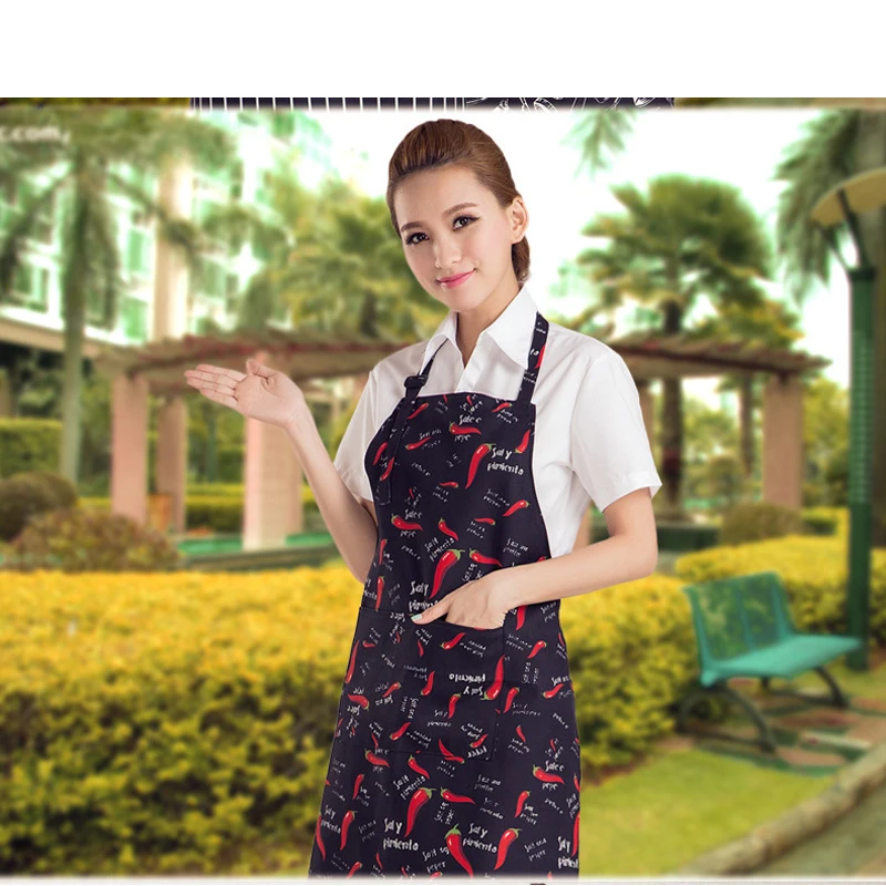 Free shipping Fashion adult cooking aprons for men women hotel restaurant waiter bbq apron cotton bib chef apron with pockets