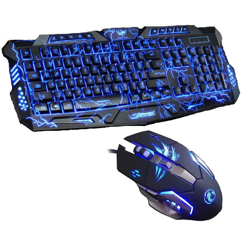 New Tri color Backlight Pro Gamer Keyboard Gaming Keyboard 6 Buttons