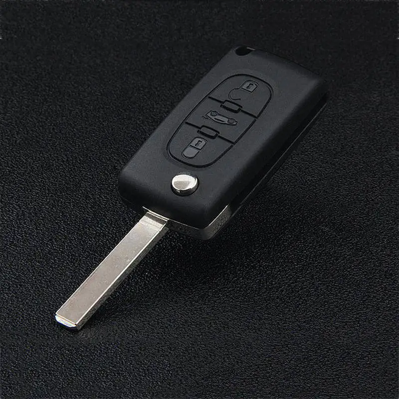 Автомобильный складной ключ дистанционного управления два чехол для ключей с кнопками с батареей без слота чехол для ключей автомобиля подходит peugeot дропшиппинг