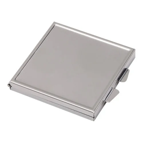 Cases em Branco Espelho de Metal Lote por Atacado de 25 Compacto Cosméticos Praça 3 Branco Espelho De Metal Compacto Cosméticos Praça