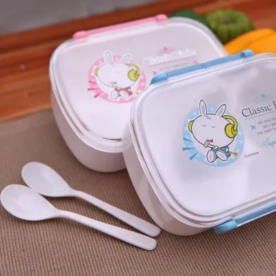 

Cute cartoon rabbit box microwave bento food container microwave box 18.5cm*13cm*6.7cm free shipping