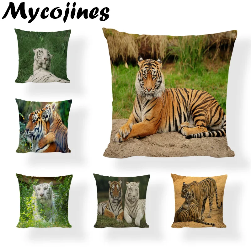 

Promotional Light Yellow & Brown Yellow Tiger Pillow Case White Tiger Rest Office Bedroom Beach Lounger Decorative Cushion Cover